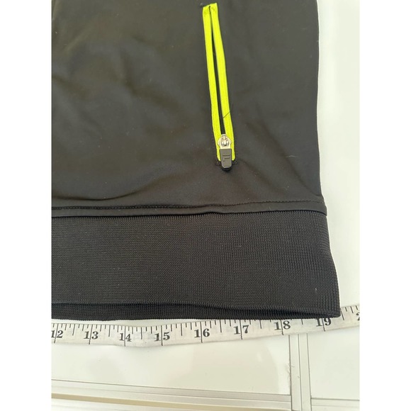 Women M Fila black jacket neon green yellow edge zipper workout - Picture 7 of 13